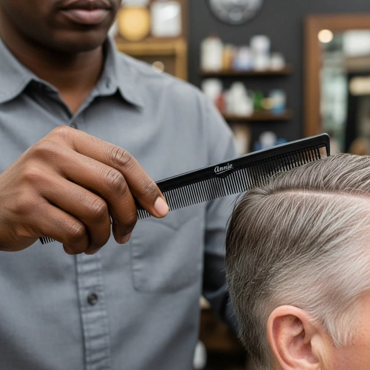 Annie Section Barber Comb [Black] #13