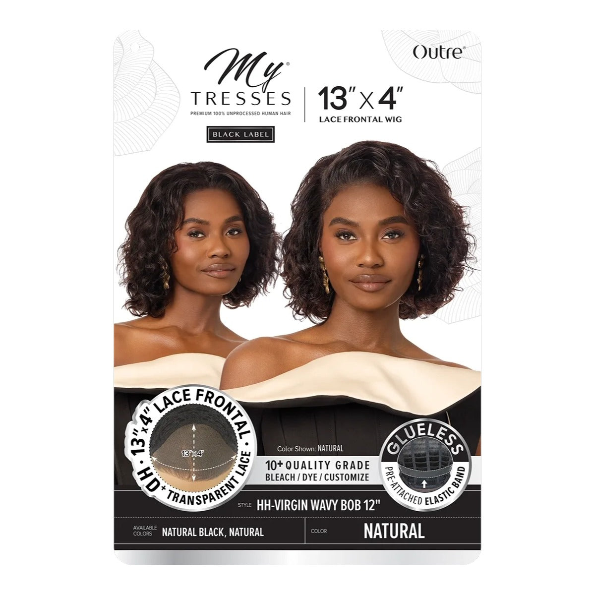 Human Hair Virgin Wavy Bob 12"