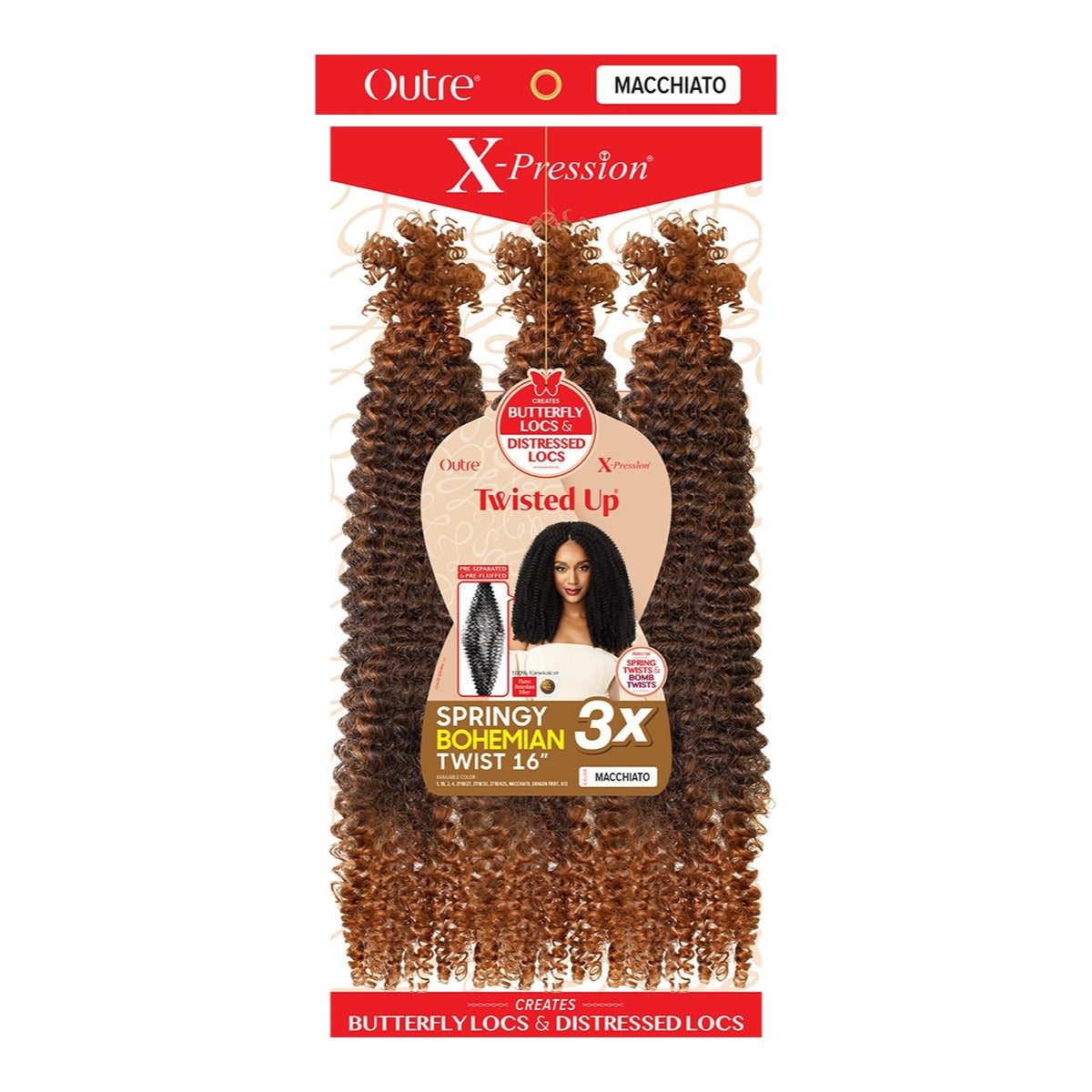 Tresses au crochet torsadées X-Pression 3X - Twist bohème élastique 16"