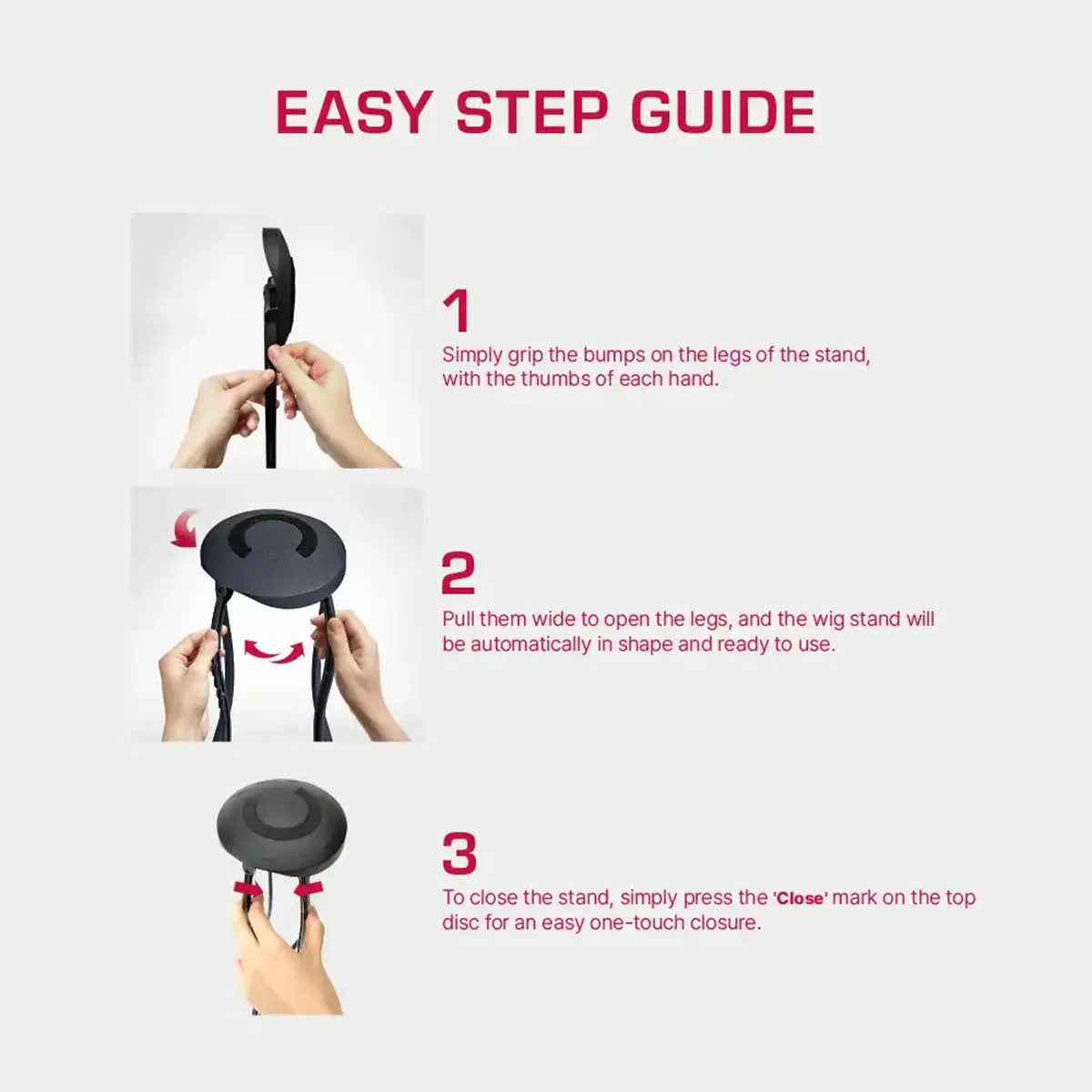 Support de perruque pliable One Touch #MH06