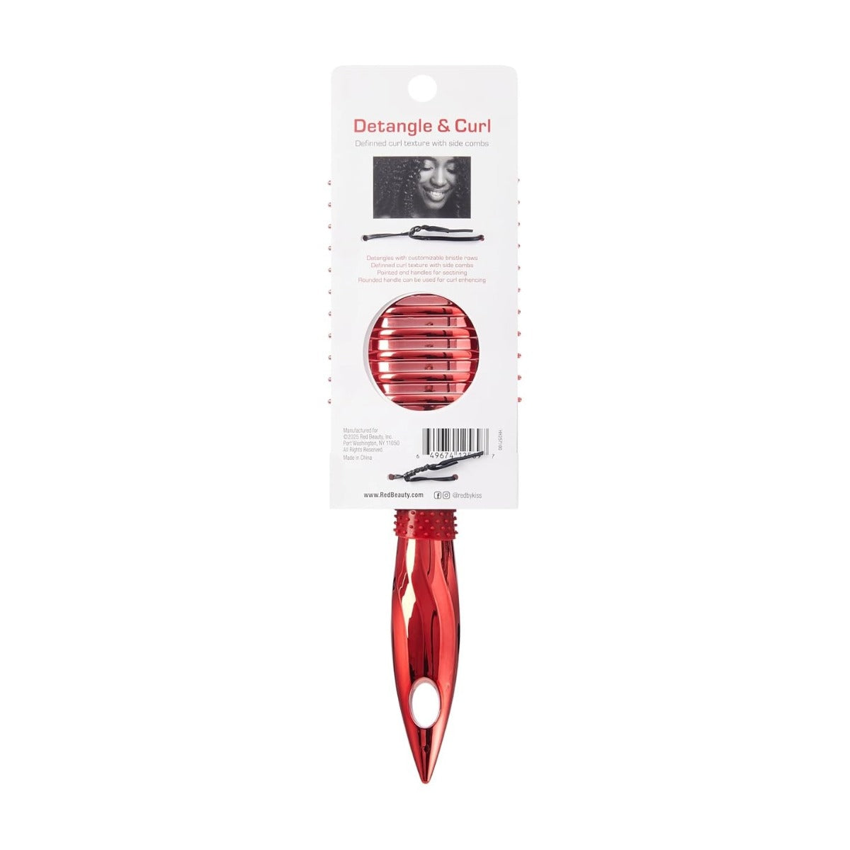 RED By Kiss Detangle and Curl Brosse Définissante [Rouge] #HH257