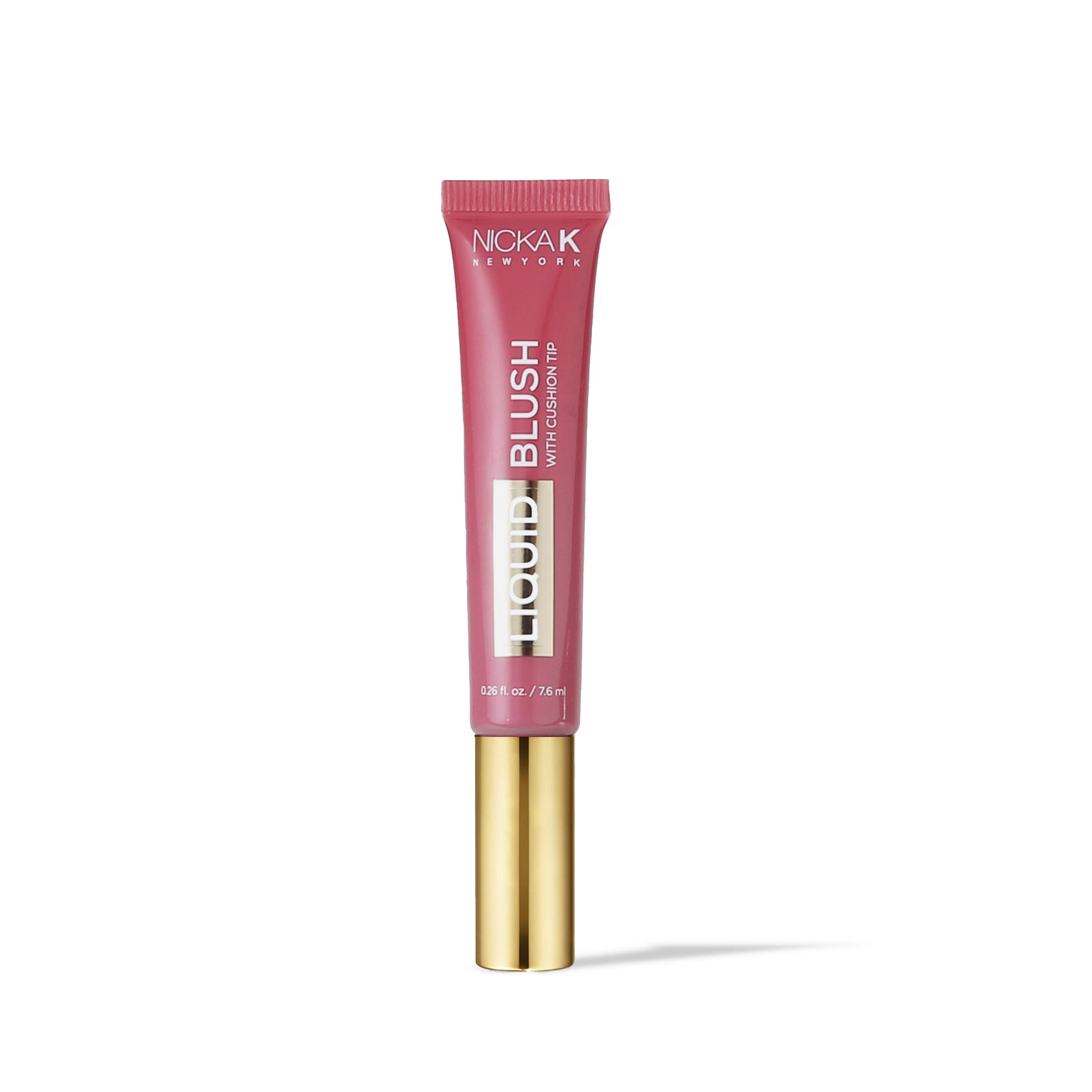 NICKA K liquid blush for dark skin in pink tube with gold cap makeup product