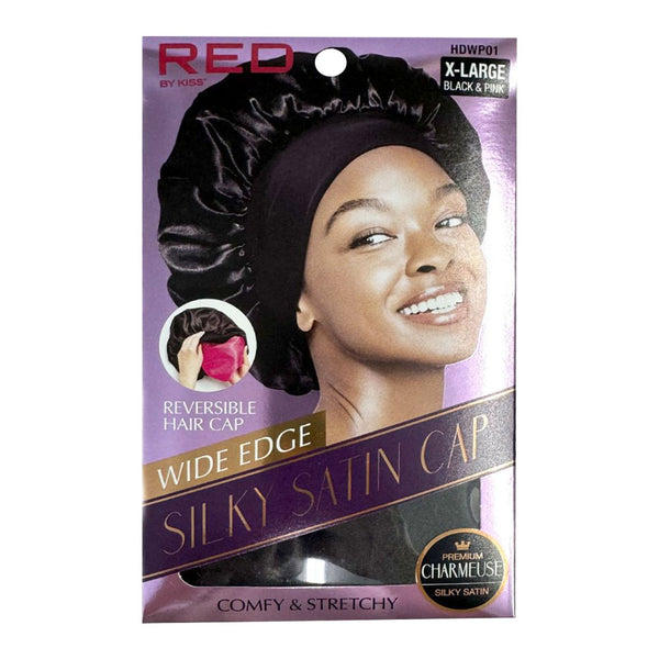 #HDWP01 Reversible Silky Satin Hair Cap [X Large] [Black]