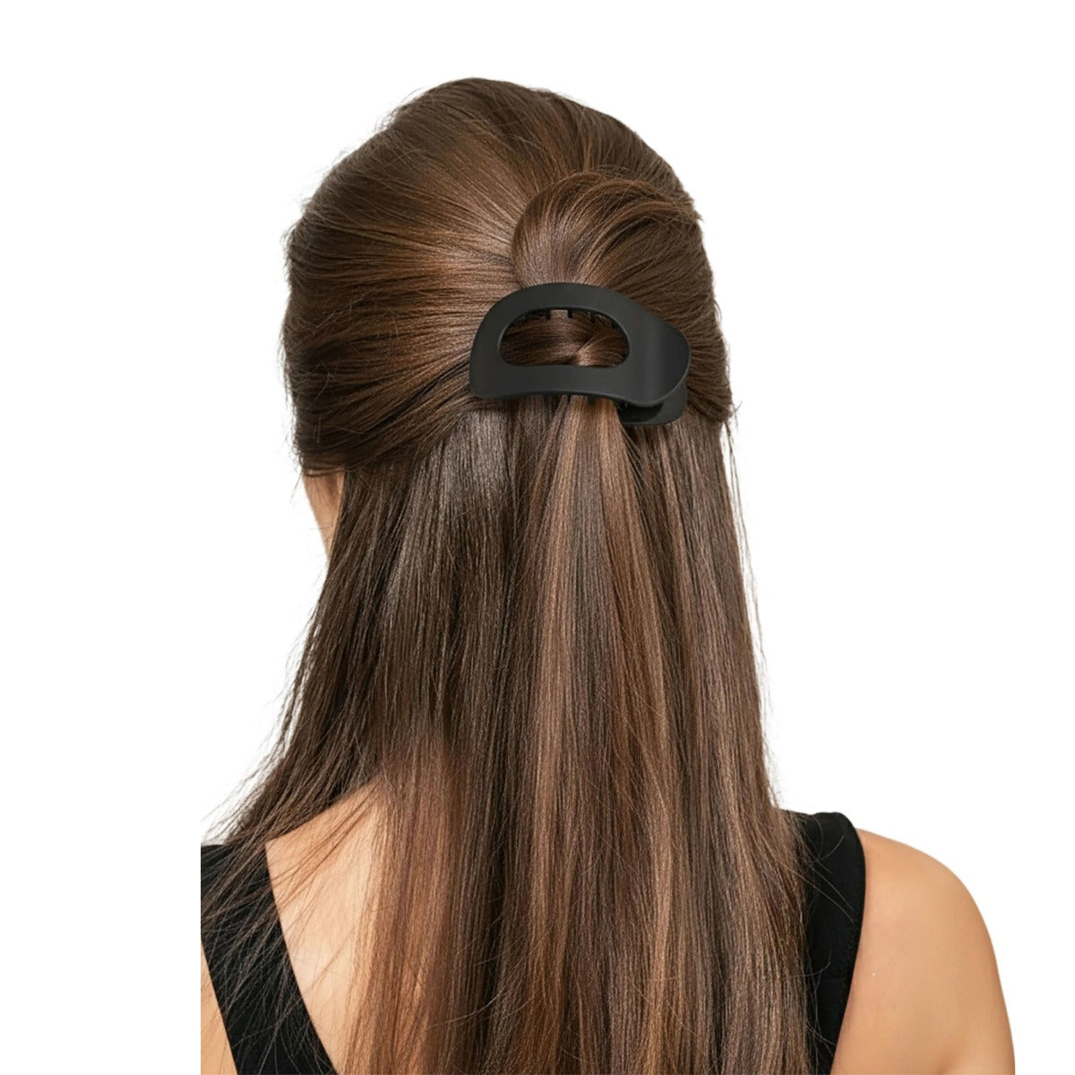 Red By Kiss Flat Claw Clip [Round] [Black] #HMC83