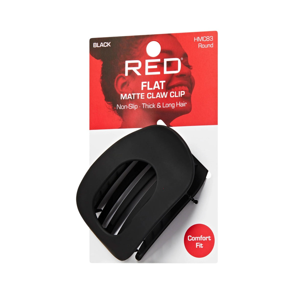 Red By Kiss Flat Claw Clip [Round] [Black] #HMC83