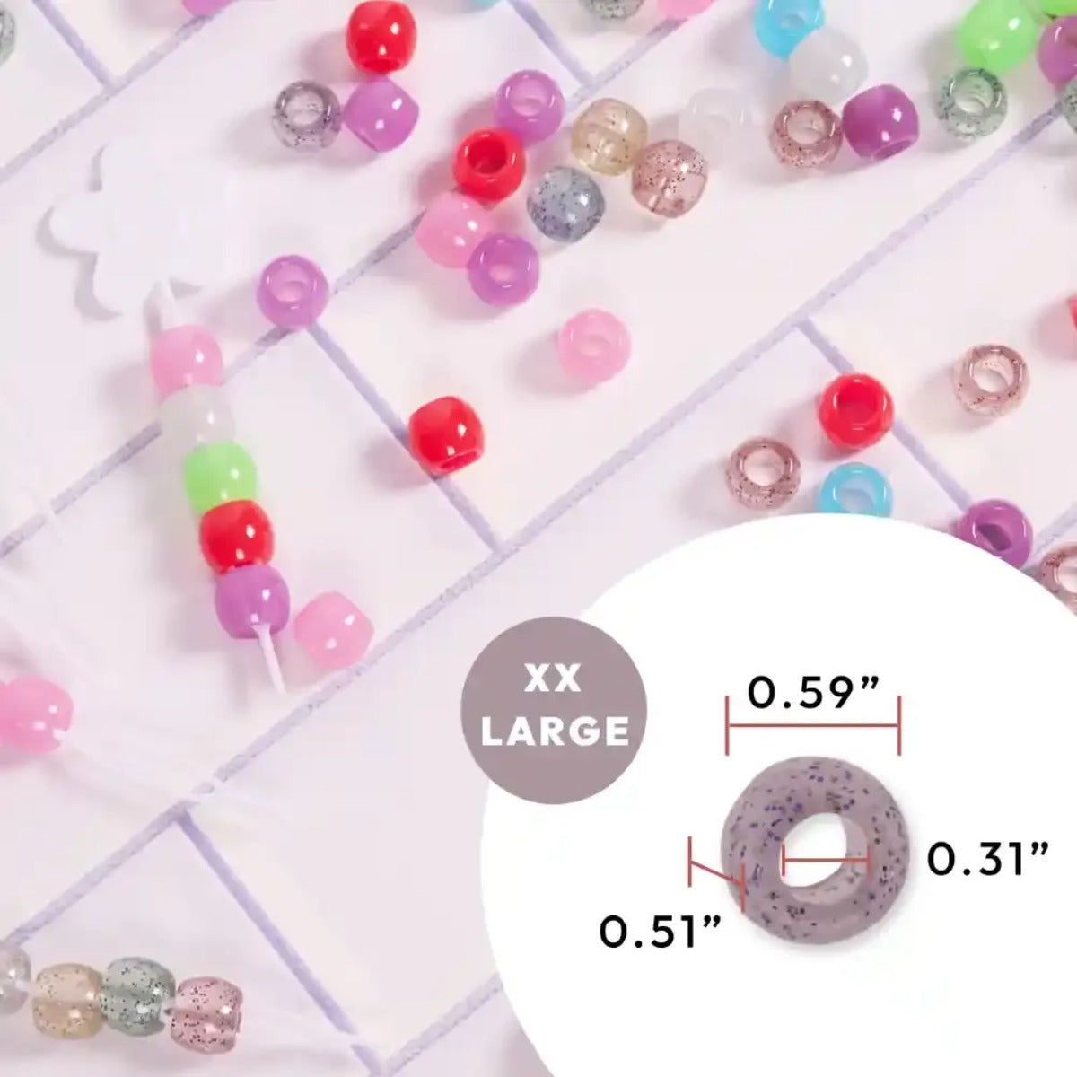 Perles de Cheveux Lumineuses Red By Kiss [XX Large] [Couleurs Assorties] #HA121