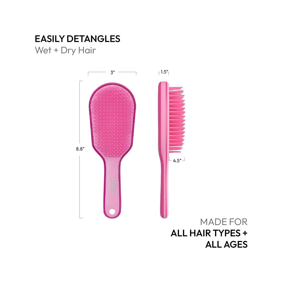 Red By Kiss Brosse Démêlante Tangle Free Pour Cheveux Mouillés [Rose] #HH263