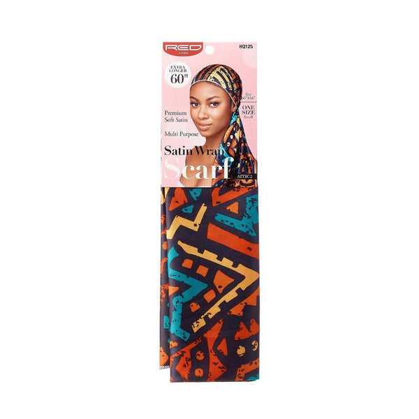#HQ125 [Aztec 2] Silky Satin Wrap Scarf 60"x16"