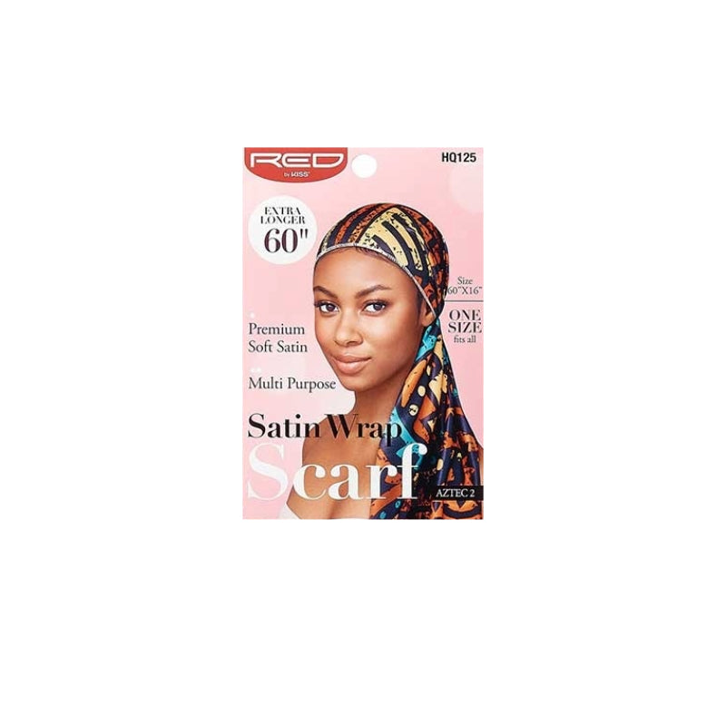 #HQ125 [Aztec 2] Silky Satin Wrap Scarf 60"x16"