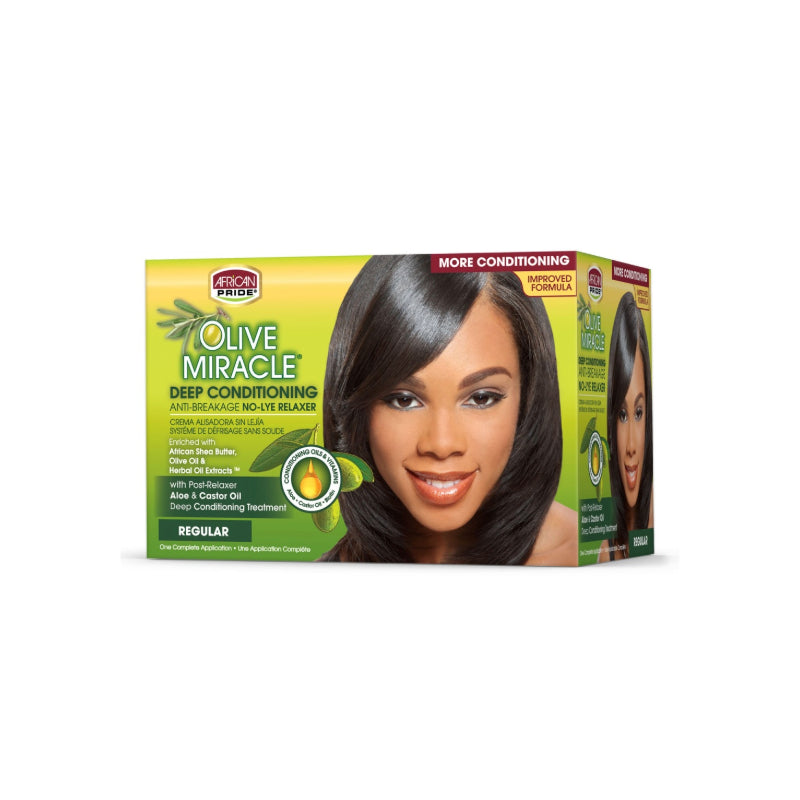 Olive Miracle Deep Conditioning Anti-Breakage No-Lye Relaxer Kit [Regular]