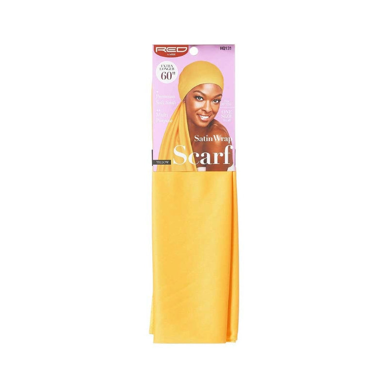 #HQ131 [Jaune] Écharpe en satin soyeux 60"x16"