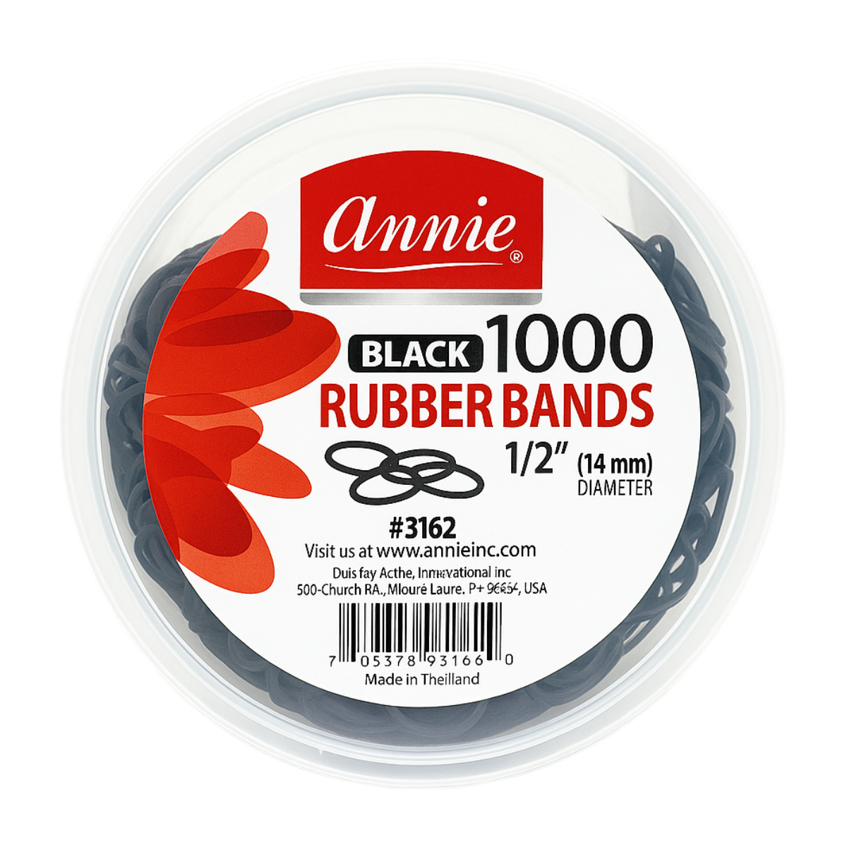 Rubber Bands 1/2" 1000 pcs [Black] #3162