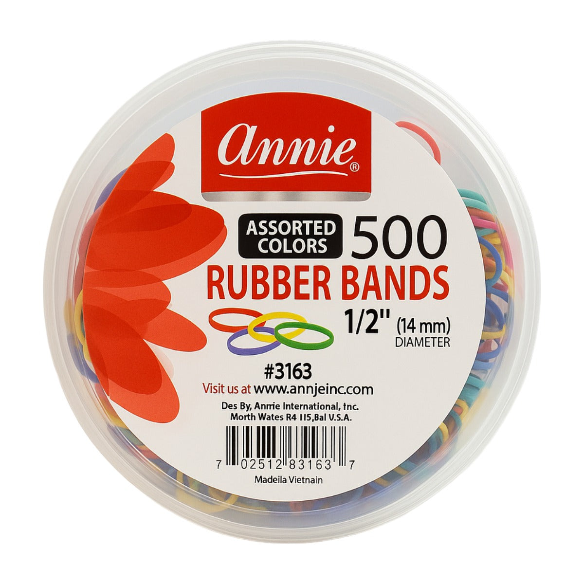 Rubber Bands 1/2" 500pcs [Assorted Color] #3163