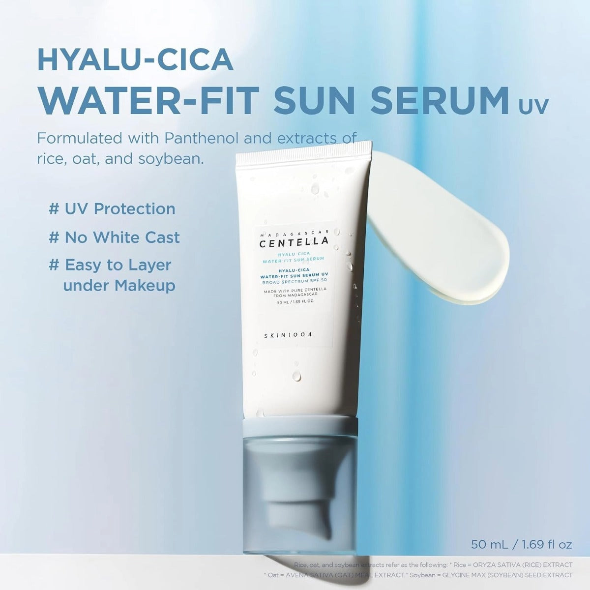 SKIN1004 Madagascar Centella Hyalu-Cica Water-Fit UV Sérum Solaire UV 1.69oz