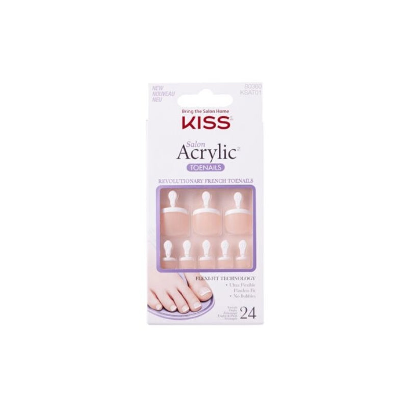 IVY BEAUTY by KISS acrylic french toenails kit 24 piece salon set natural French acrylic toenails for toes