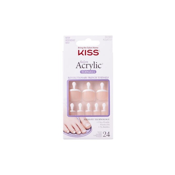 IVY BEAUTY by KISS acrylic french toenails kit 24 piece salon set natural French acrylic toenails for toes
