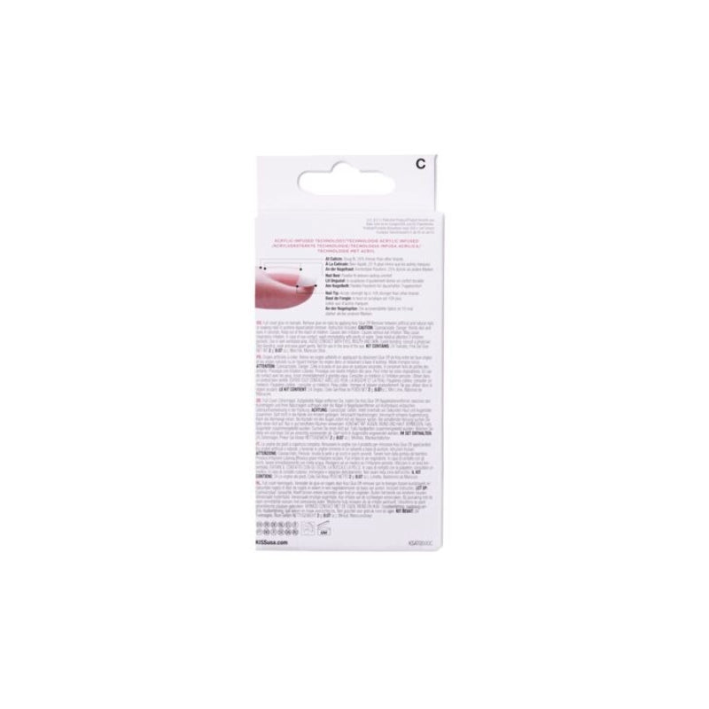 IVY BEAUTY by KISS packaging back showing instructions and hang tab for acrylic french toenails kit