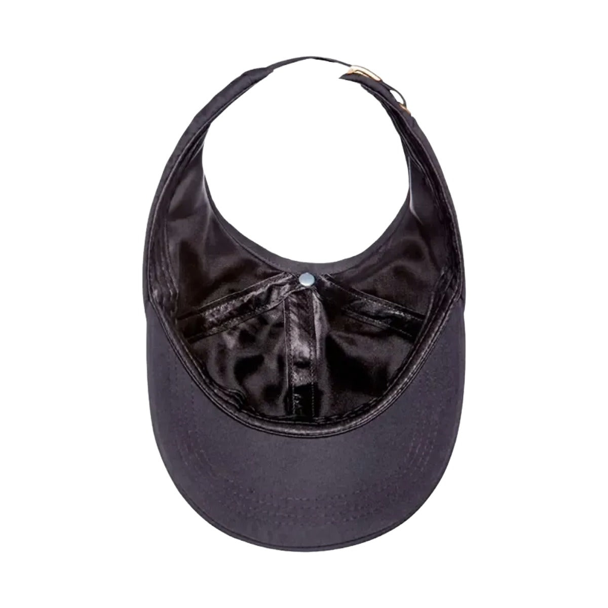 Satin Lined Backless Baseball Cap [Black Embossed] #FH053