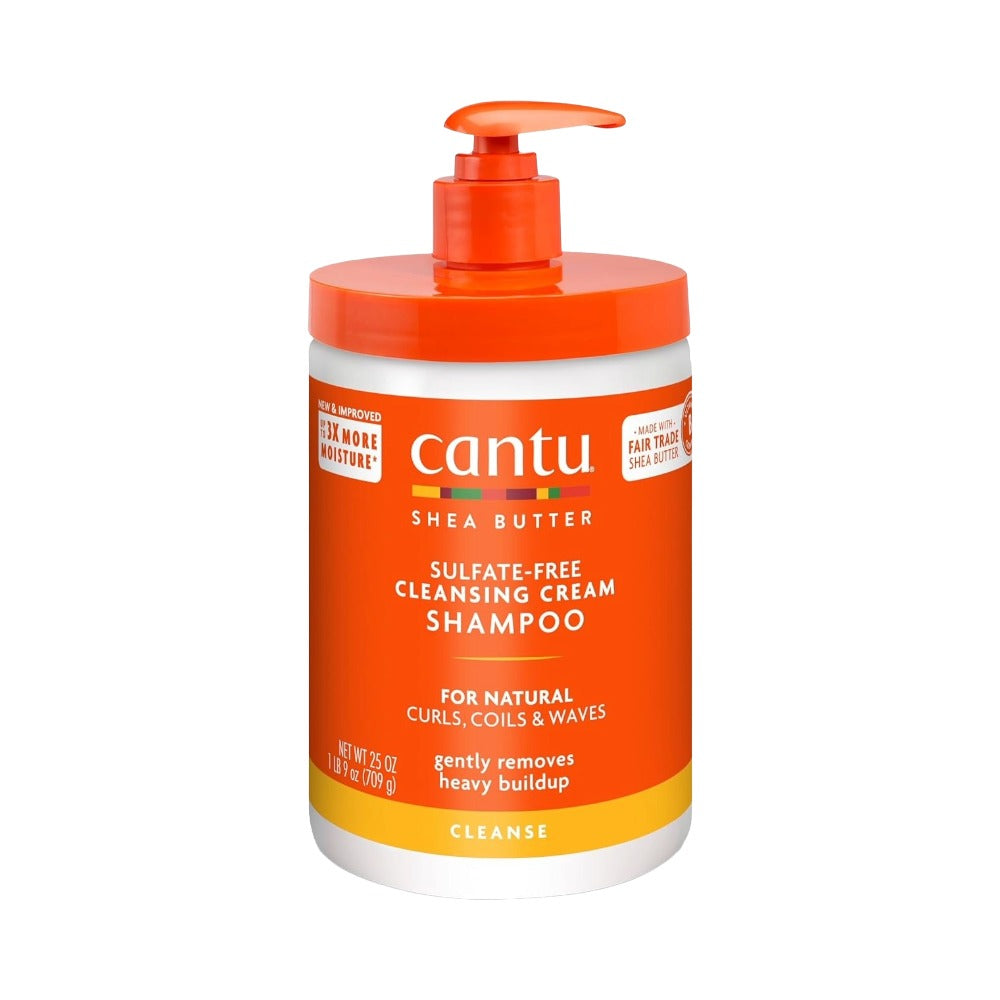 CANTU shea butter sulfate free shampoo orange pump bottle cleansing cream for natural curls