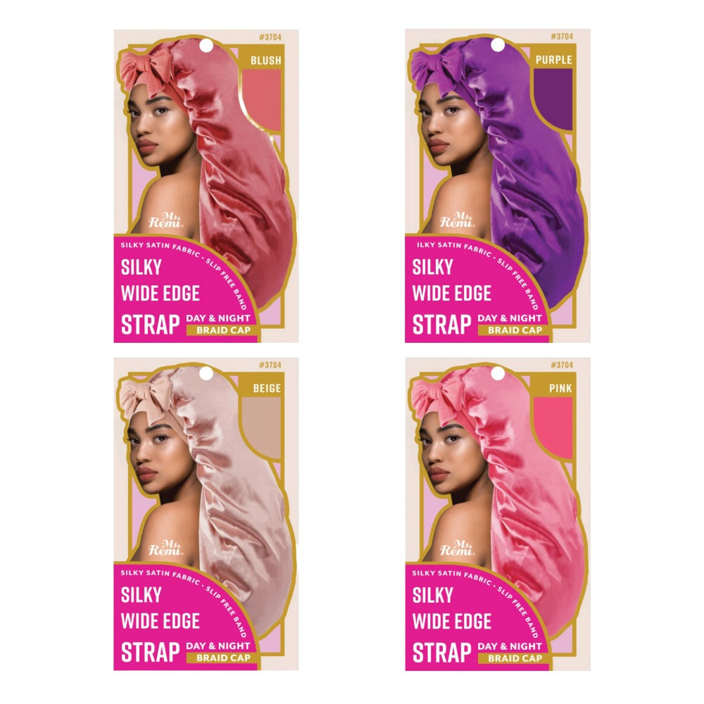 Silky Wide Edge Strap Day & Night Cap Braid [Assorted Colors] #3704