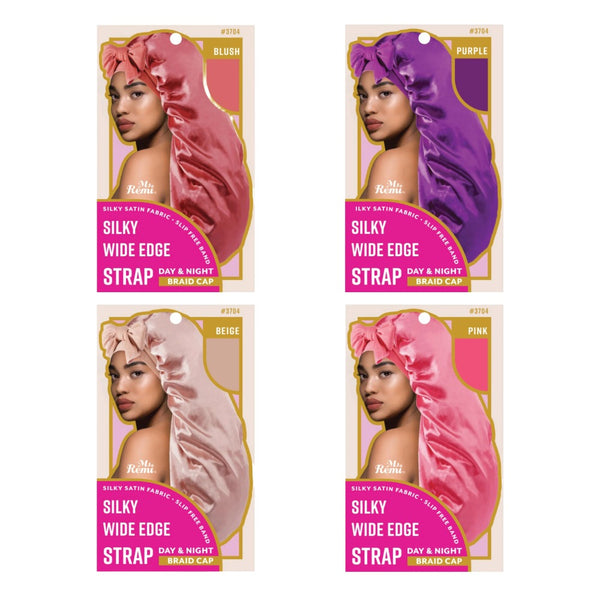 Bonnet tressé soyeux à larges bords pour jour et nuit [couleurs assorties] #3704