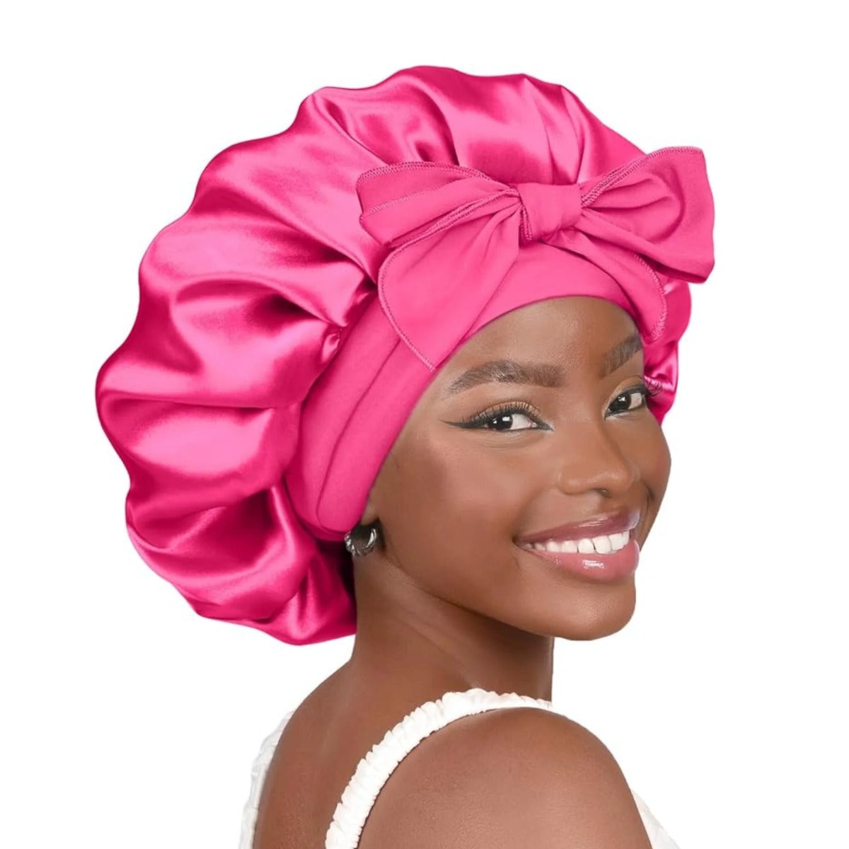 Bonnet de Jour et de Nuit à Large Bord Satiné [XL] [Couleurs Assorties] #3702