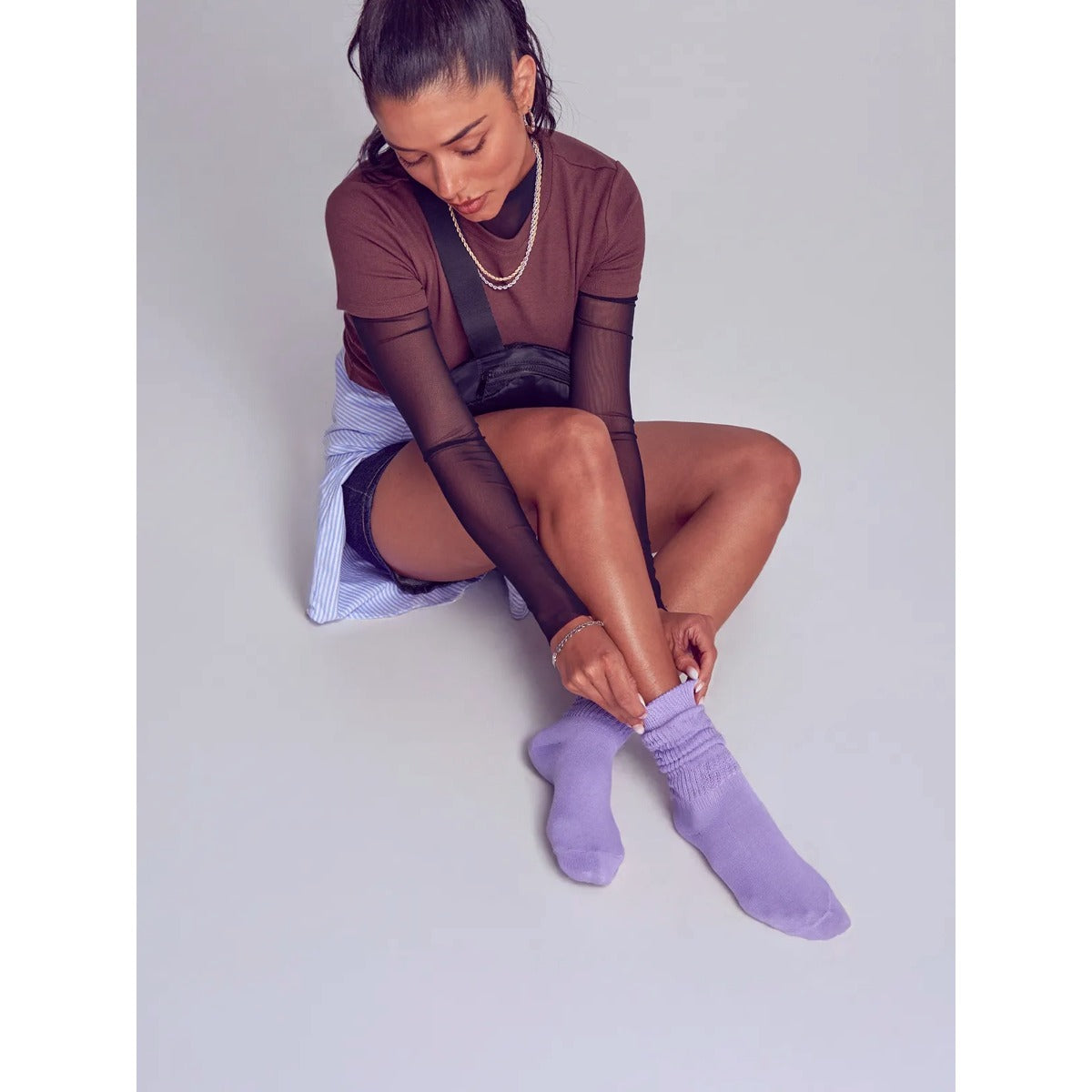 #Fh108 Chaussettes souples [Lilas]