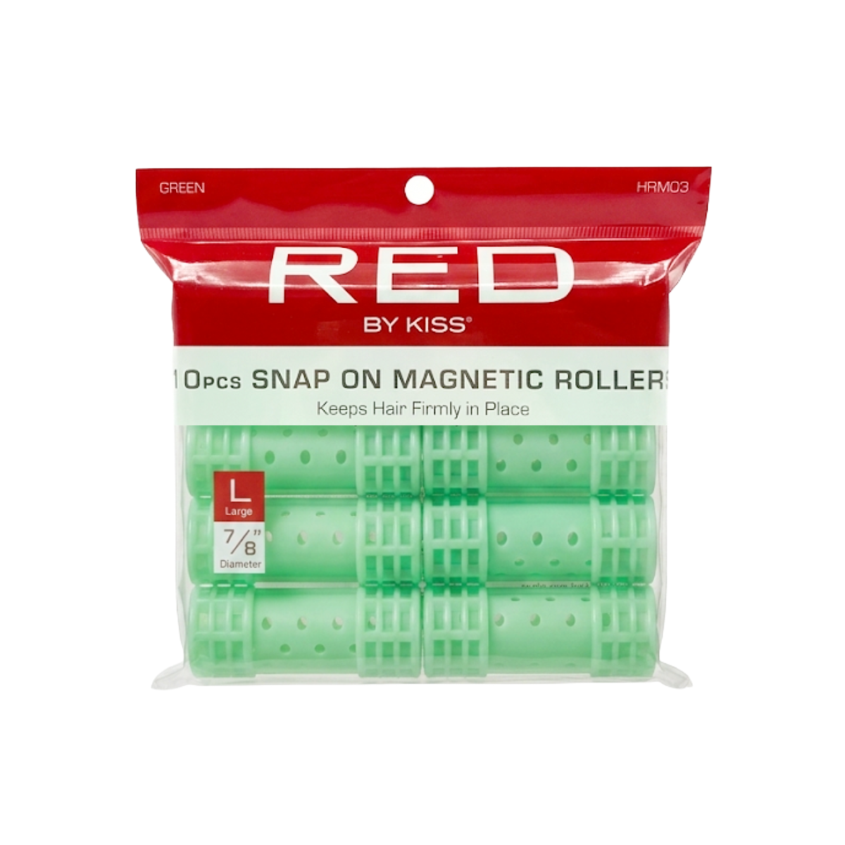 Rouleau magnétique à clipser 7/8" 10 pcs [Large] [Green] #HRM03