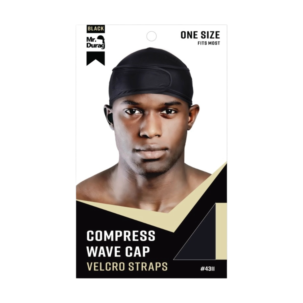 Bonnet de compression Velcro en élasthanne [Noir] #04311