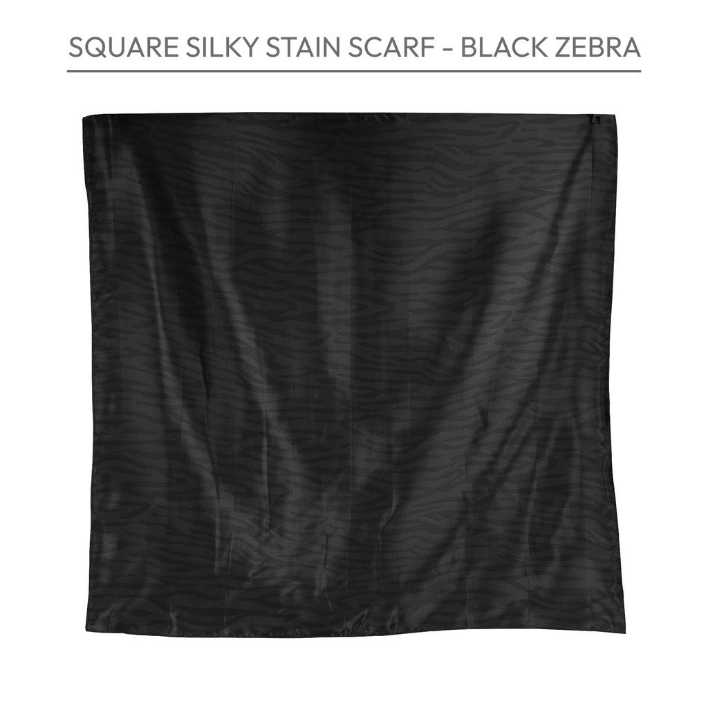 Square Silky Satin Scarf [Black Zebra] #HQ199