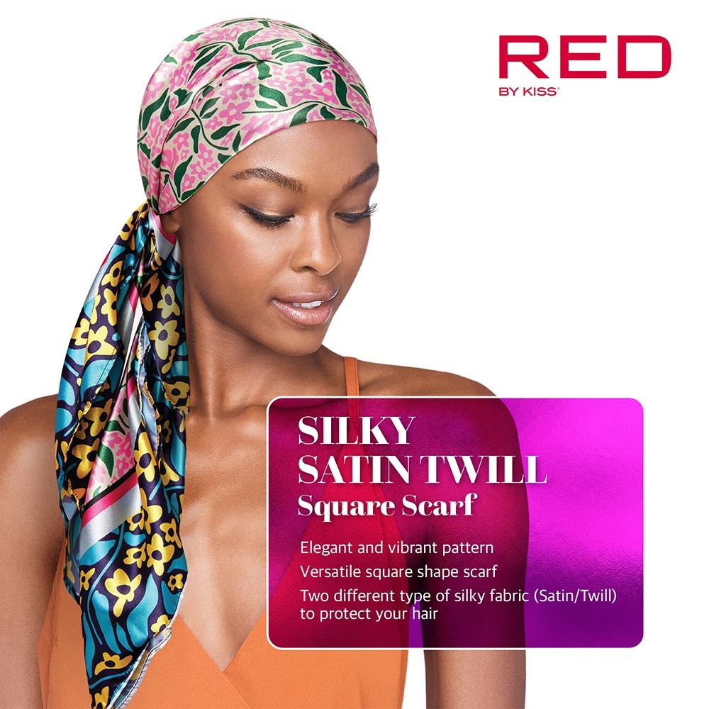 Square Silky Satin Scarf [Floral] #HQ192