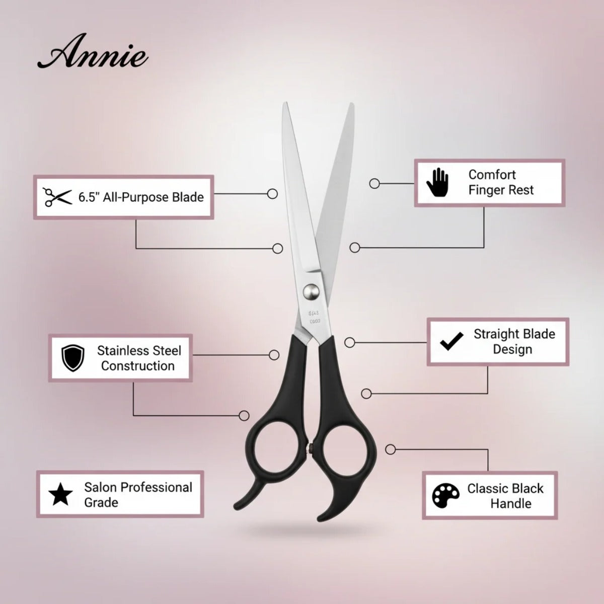 Ciseaux De Coiffure En Acier Inoxydable 6.5"  #5005