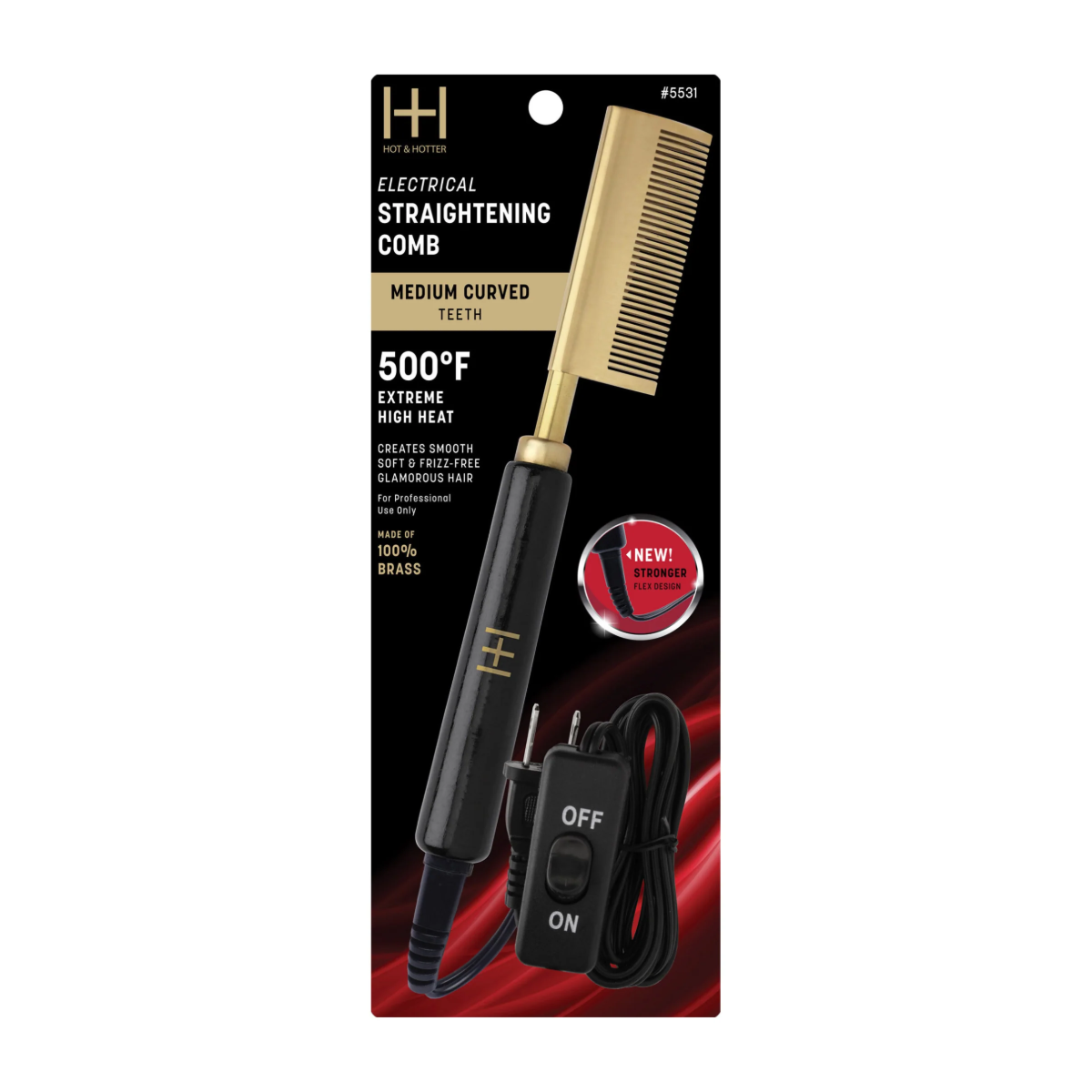 H&H Straightening Hot Comb [Medium Curved Teeth] #5531