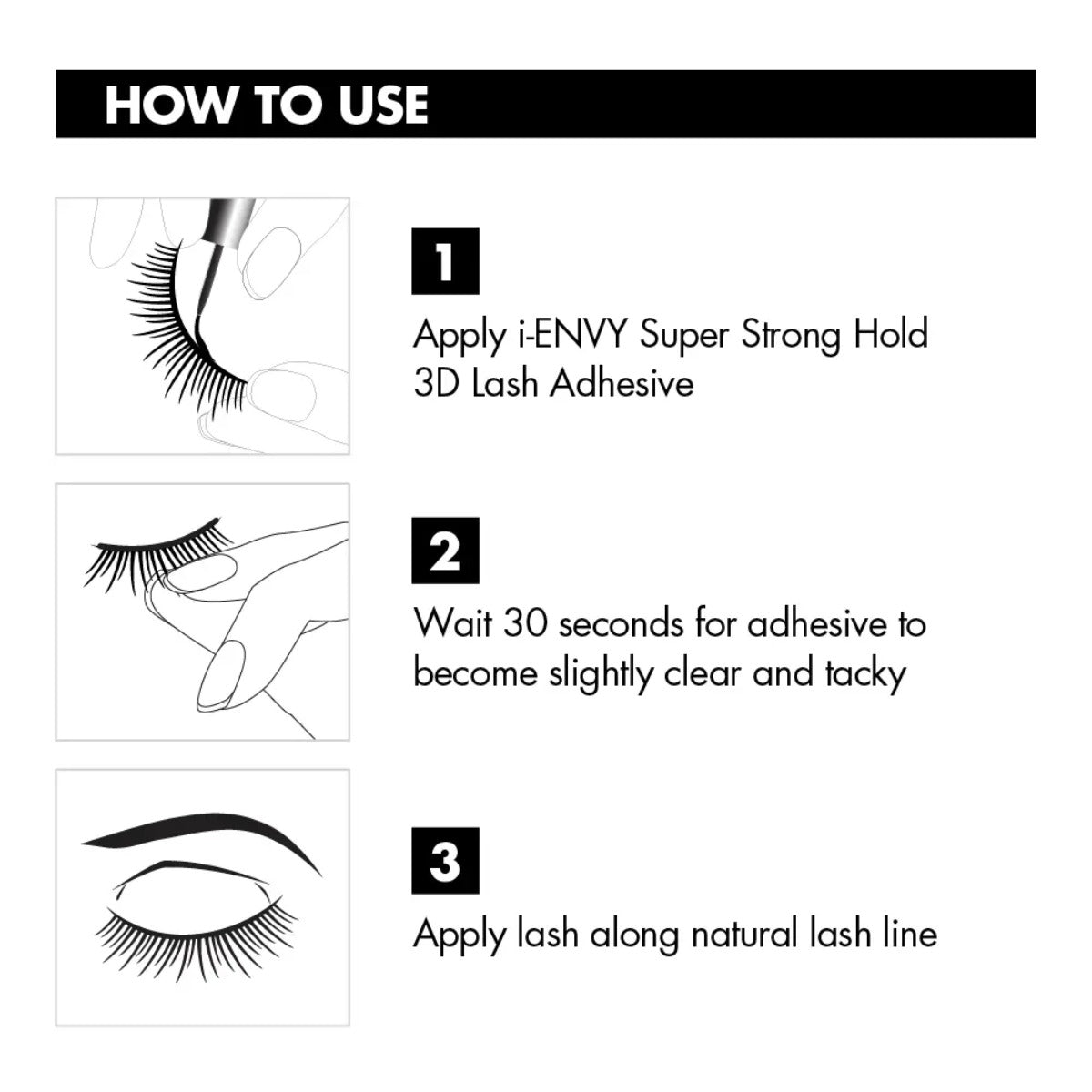 Colle À Faux Cils 3d À Tenue Ultra-Forte [Noir] #KPEG14N