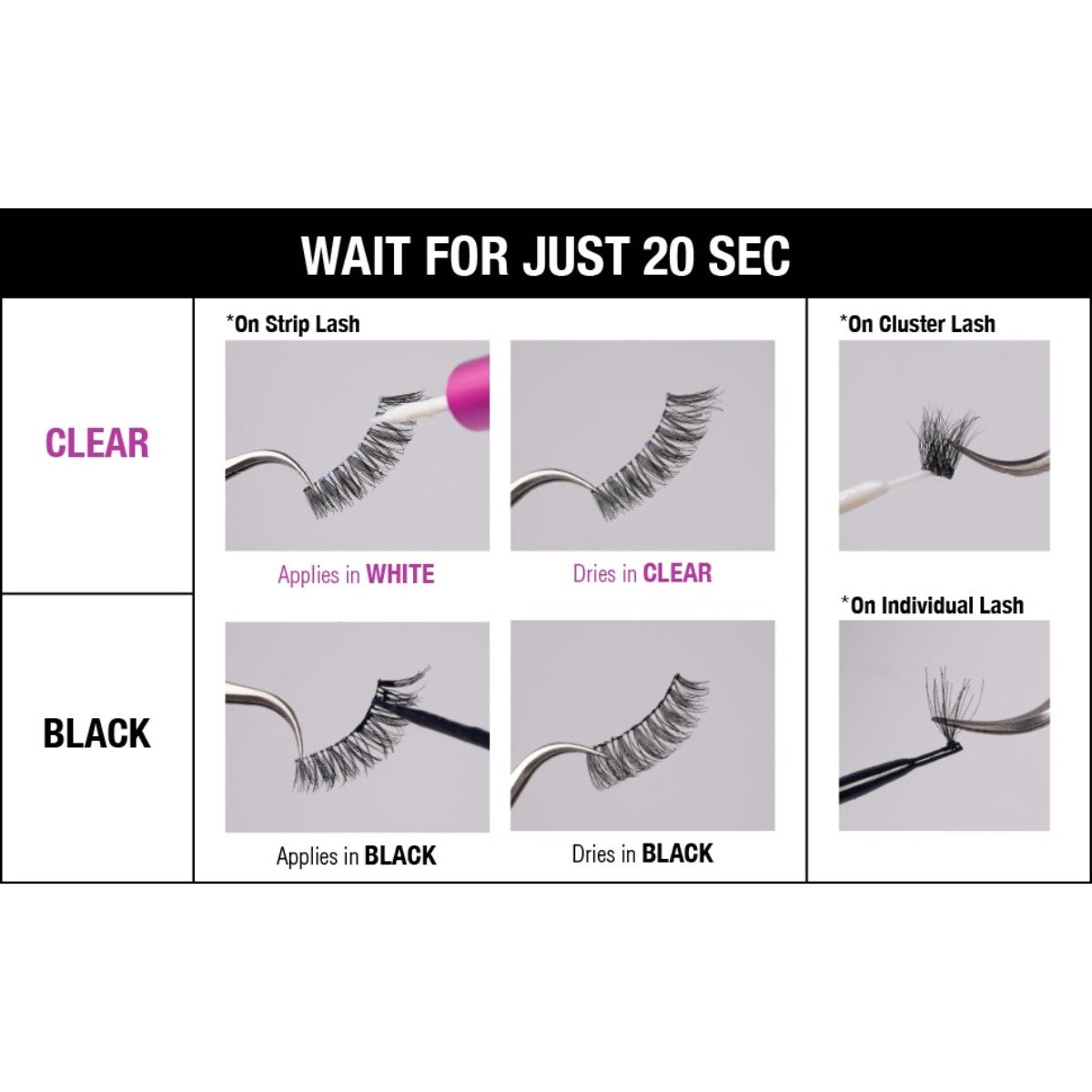 Colle À Faux Cils 3d À Tenue Ultra-Forte [Noir] #KPEG14N