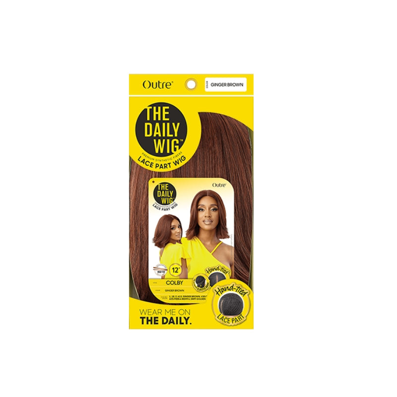 OUTRE synthetic lace front wig 12 inch in ginger brown with lace part for daily wear