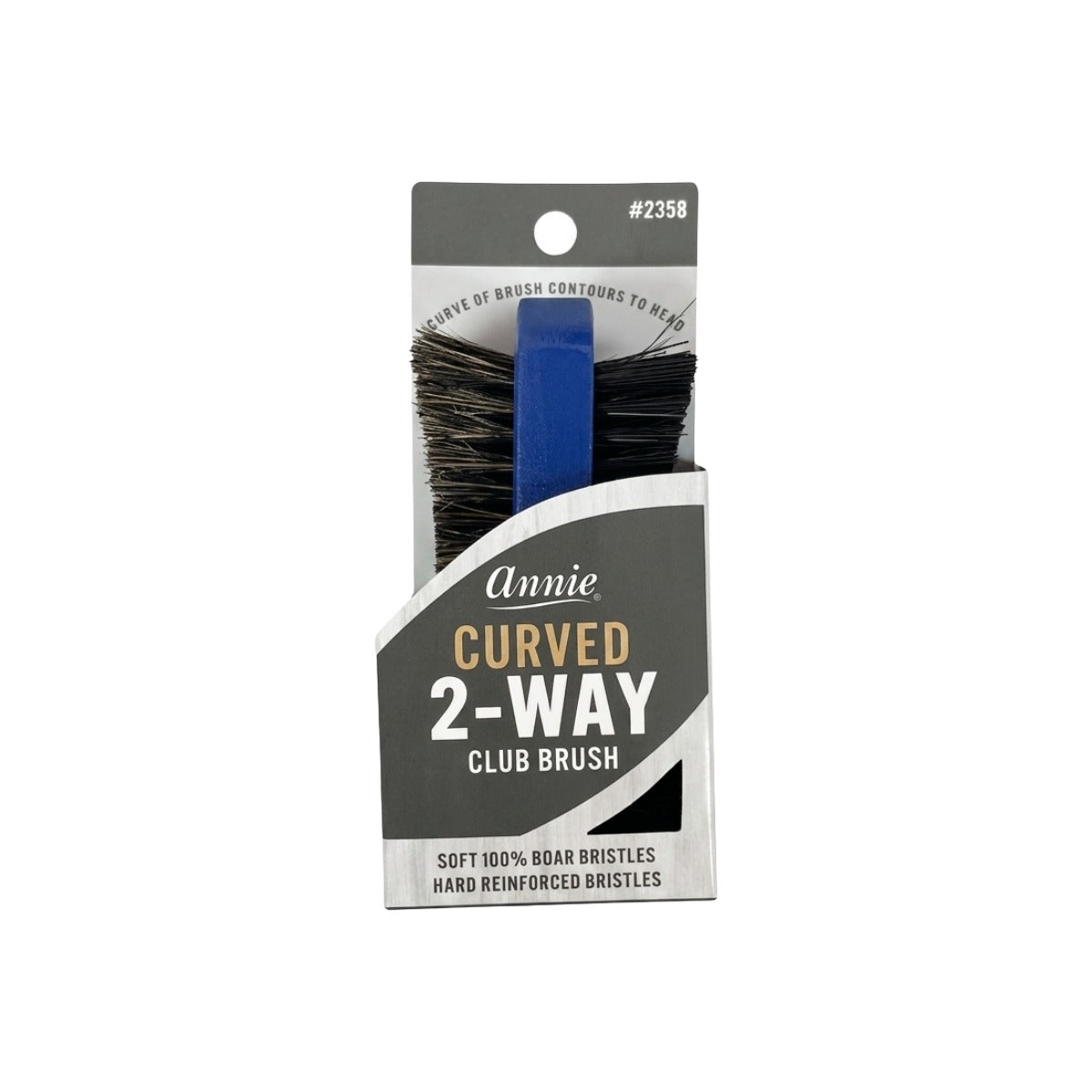 Two Ways Military Curved Bristle Brush Hard And Soft [Assorted Color] #2358