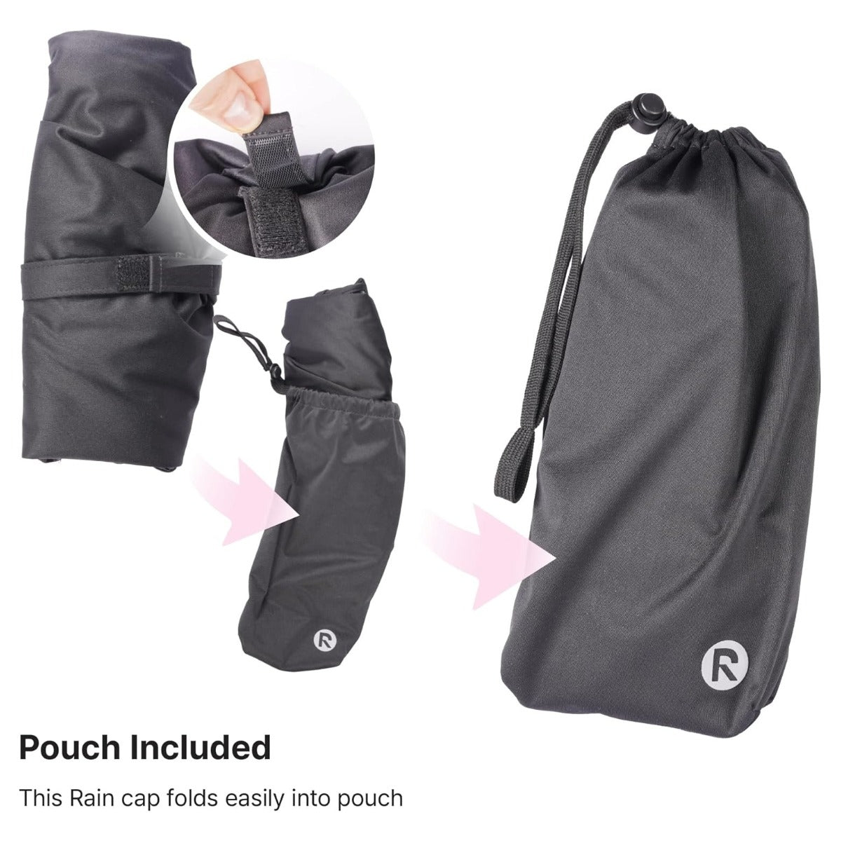 Bonnet de pluie imperméable doublé de satin [Tresse] [Noir] #HQ503