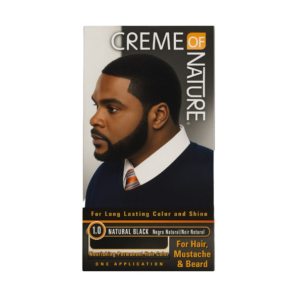 Kit de coloration permanente nourrissante pour cheveux, moustache et barbe [Noir naturel]