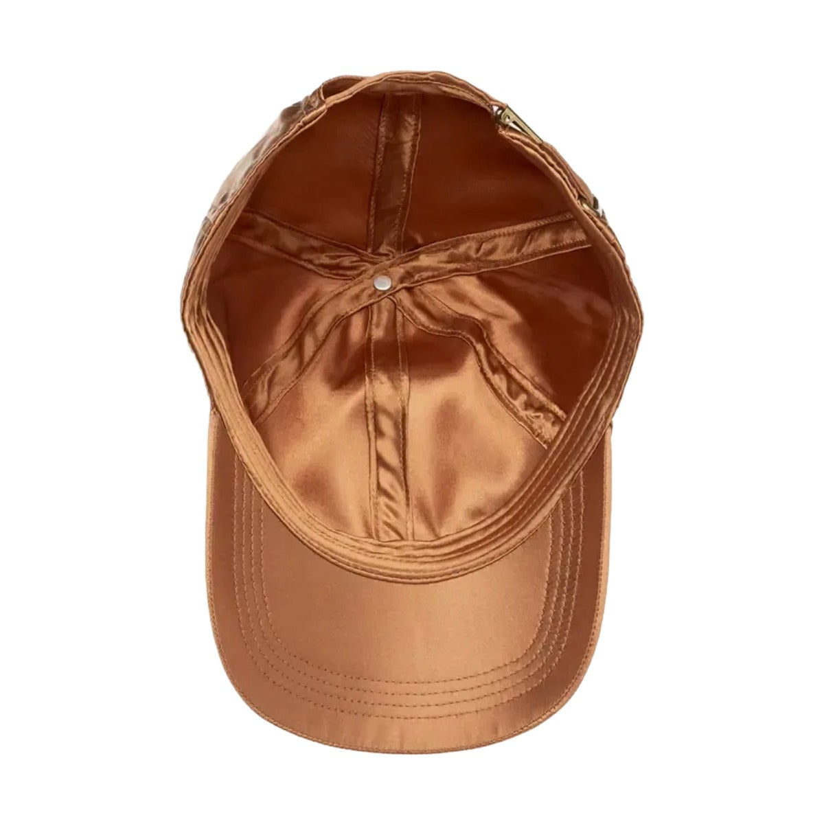 Casquette de baseball en satin soyeux [Marron] #FH009