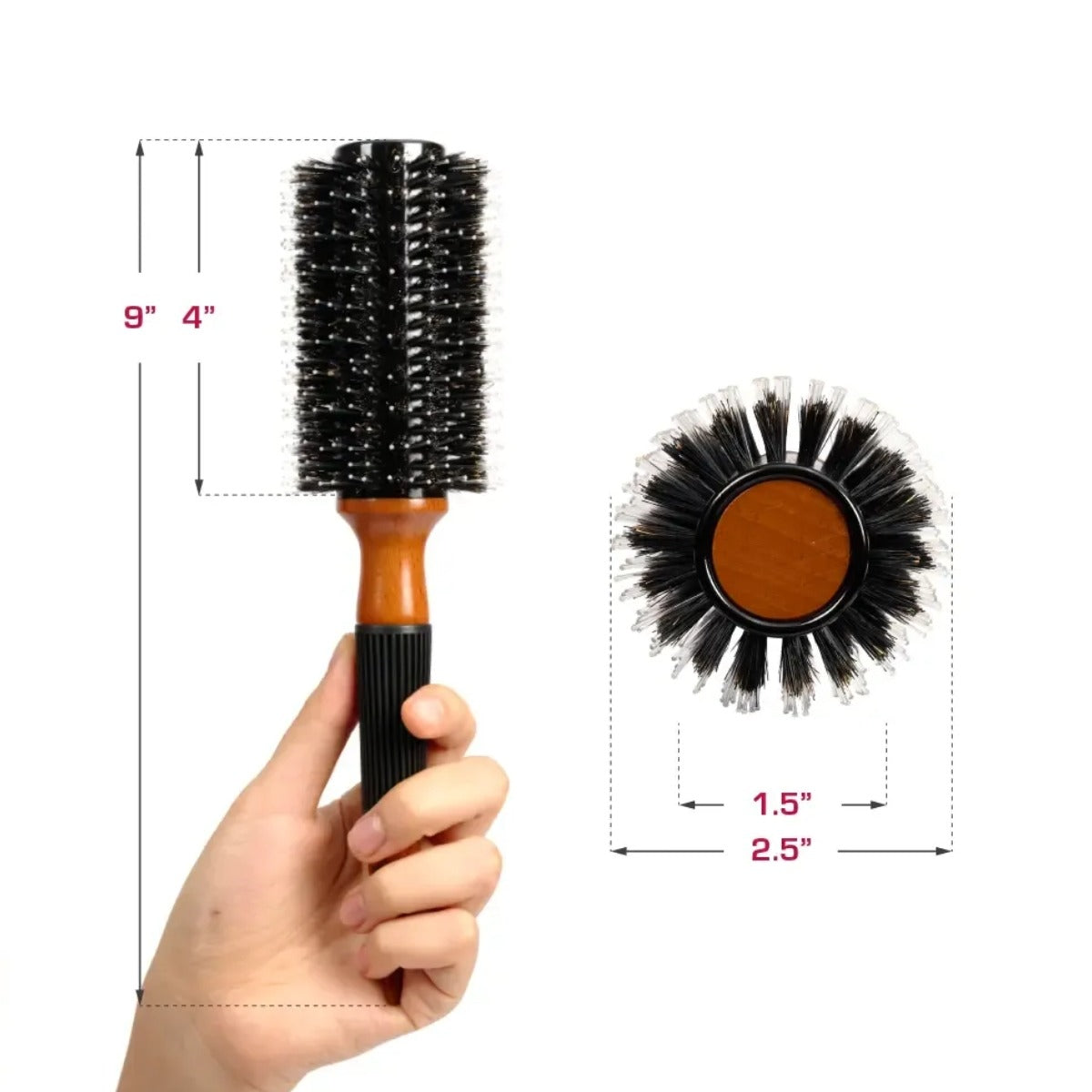 Brosse de soufflage ronde en bois #HH219