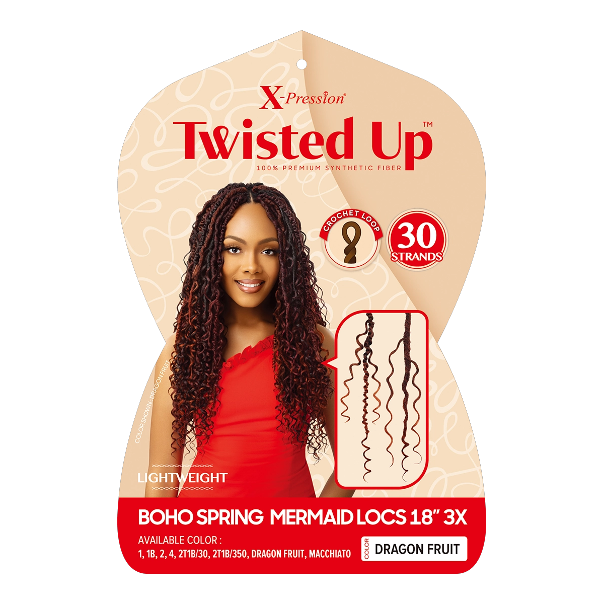 Tresse Crochet X-Pression Twisted Up Boho Printemps Locs Sirène 18" 3x