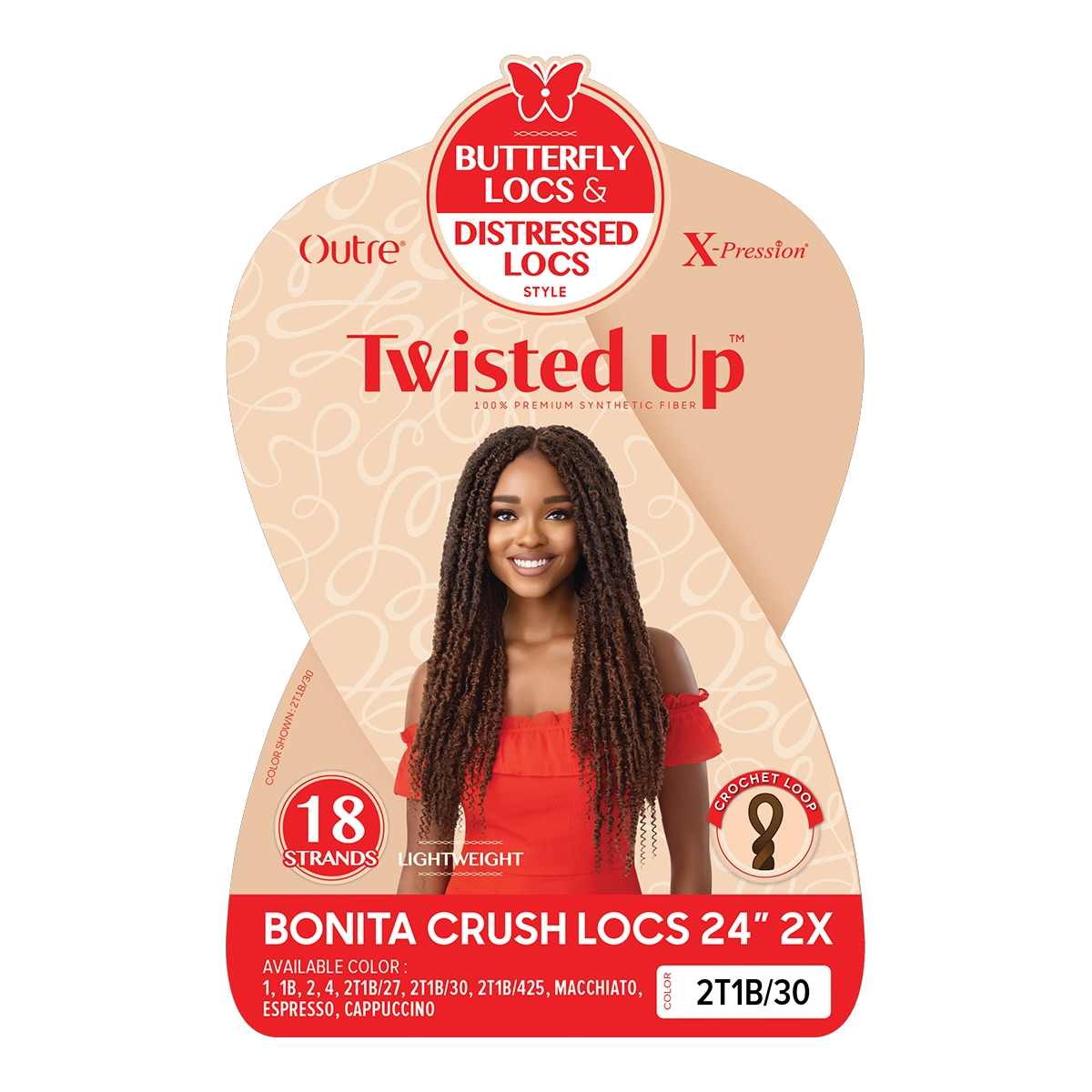 Tresses crochet X-Pression Twisted Up Crush Locs 24" 2x