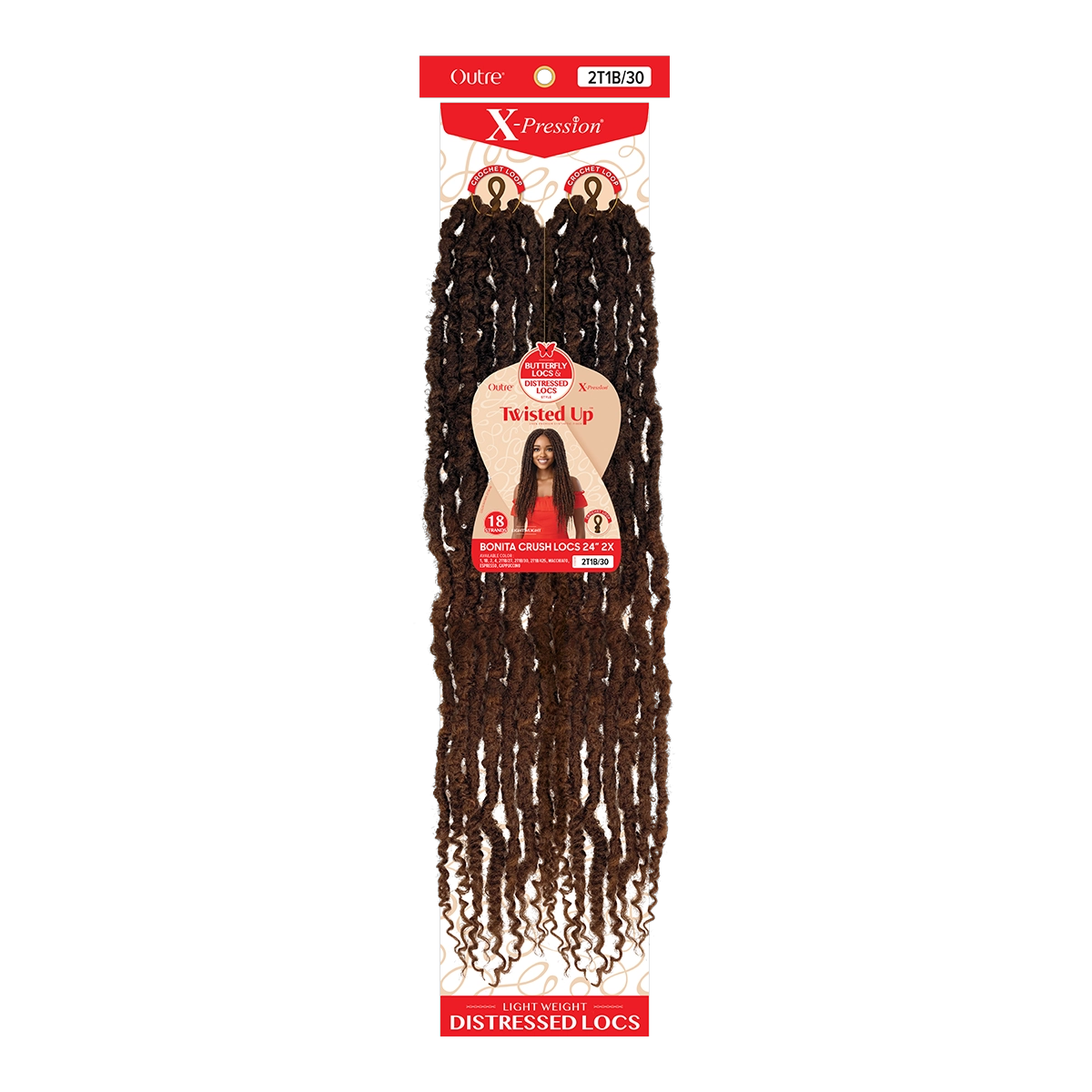 Tresses crochet X-Pression Twisted Up Crush Locs 24" 2x