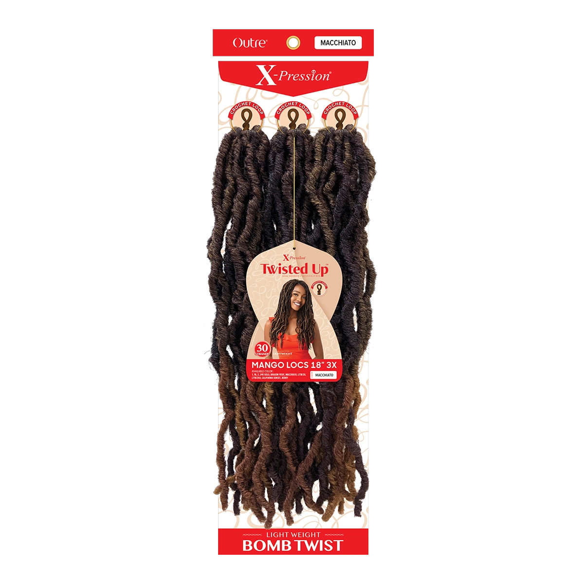 Tresse crochetée X-Pression Twisted Up Mango Locs 18" 3x