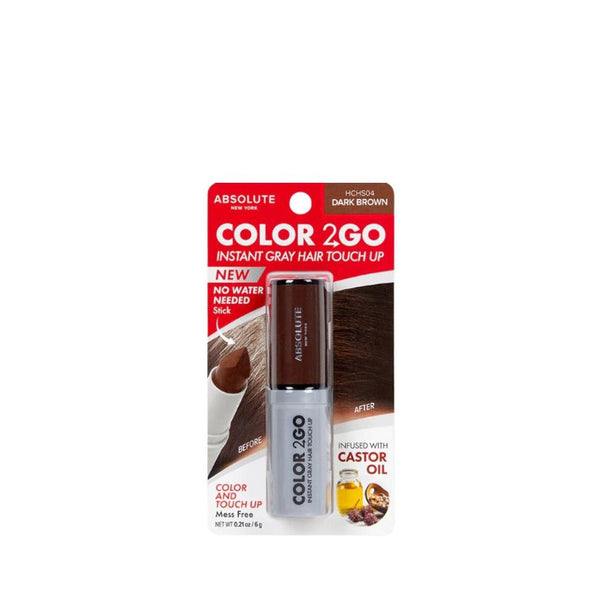 Absolute New York Color 2Go instant gray cover dark brown hair touch up stick for roots
