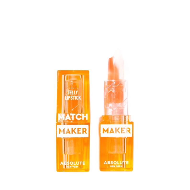 ABSOLUTE NEW YORK jelly lipstick pink in transparent orange packaging with clear cap