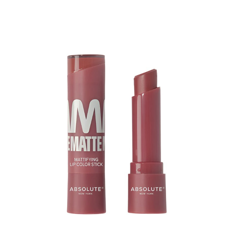 Absolute New York matte lipstick for dark skin in deep mauve shade with matte finish