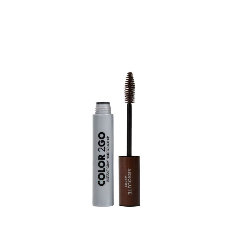 ABSOLUTE NEW YORK Color 2Go root mascara with brush for dark brown hair touch up and quick coverage