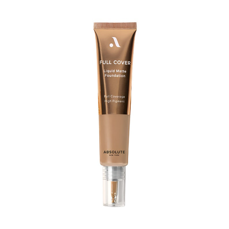 ABSOLUTE NEW YORK full cover liquid foundation tube in medium tan shade with matte finish